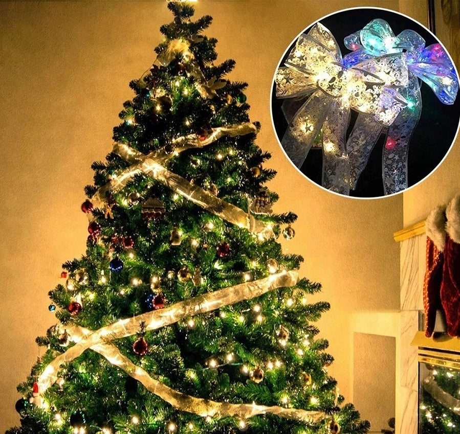 LED Fairy Light Christmas Ribbon – Glowing Tree & Décor Garland