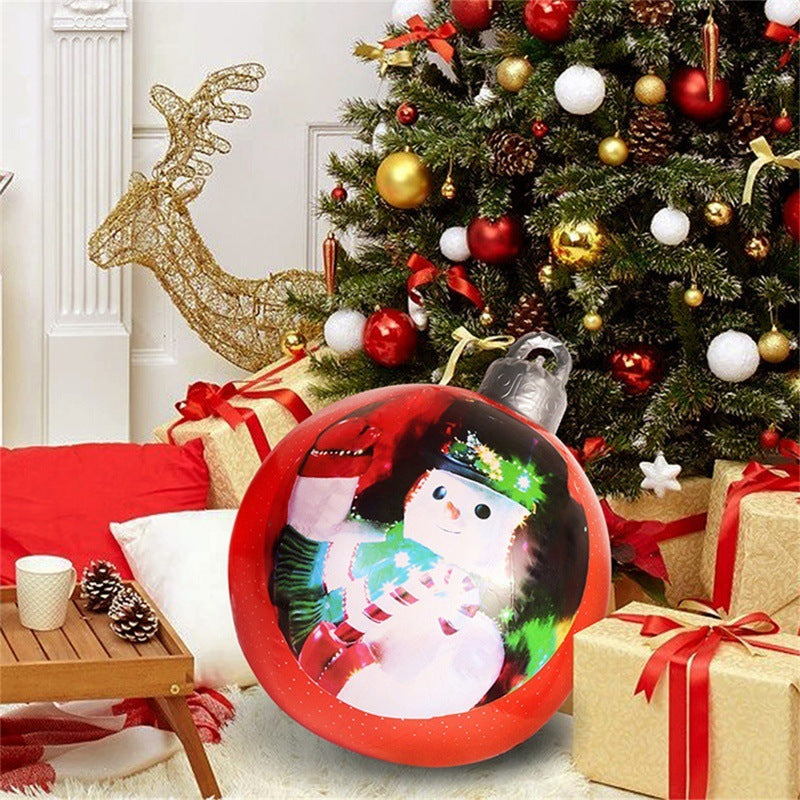 60CM Giant Inflatable Christmas Ornament – PVC Outdoor Decor for Trees and Holiday Fun.