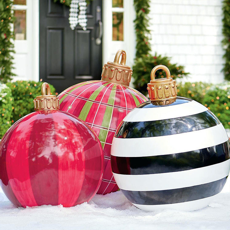 60CM Giant Inflatable Christmas Ornament – PVC Outdoor Decor for Trees and Holiday Fun.