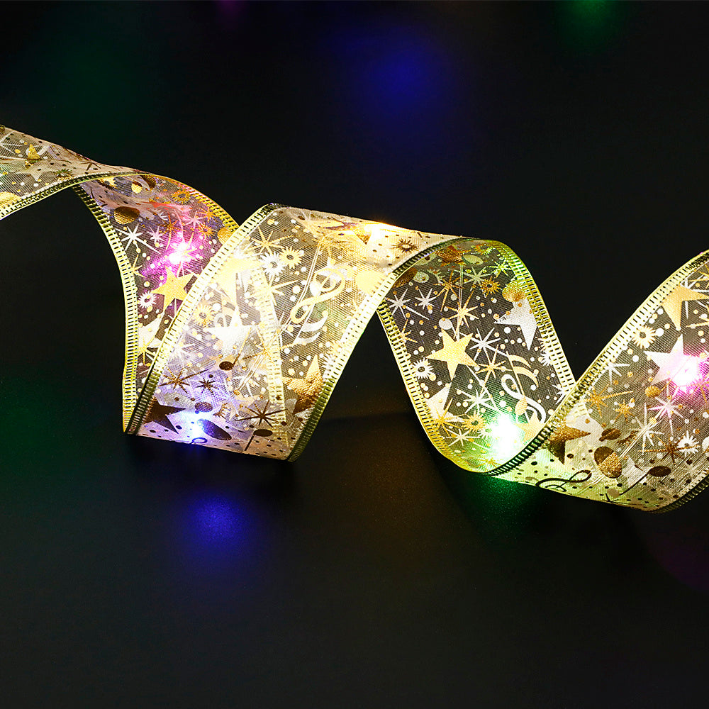 LED Fairy Light Christmas Ribbon – Glowing Tree & Décor Garland