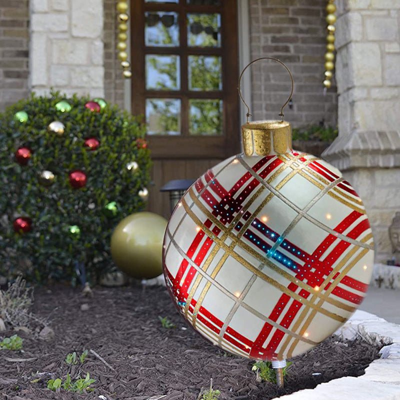 60CM Giant Inflatable Christmas Ornament – PVC Outdoor Decor for Trees and Holiday Fun.