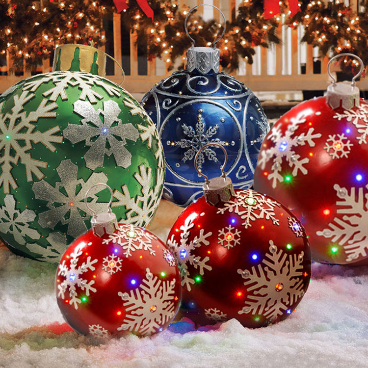 60CM Giant Inflatable Christmas Ornament – PVC Outdoor Decor for Trees and Holiday Fun.
