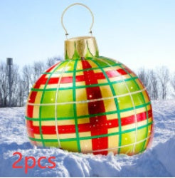 60CM Giant Inflatable Christmas Ornament – PVC Outdoor Decor for Trees and Holiday Fun.