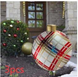 60CM Giant Inflatable Christmas Ornament – PVC Outdoor Decor for Trees and Holiday Fun.