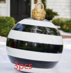 60CM Giant Inflatable Christmas Ornament – PVC Outdoor Decor for Trees and Holiday Fun.