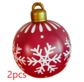 60CM Giant Inflatable Christmas Ornament – PVC Outdoor Decor for Trees and Holiday Fun.