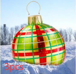 60CM Giant Inflatable Christmas Ornament – PVC Outdoor Decor for Trees and Holiday Fun.