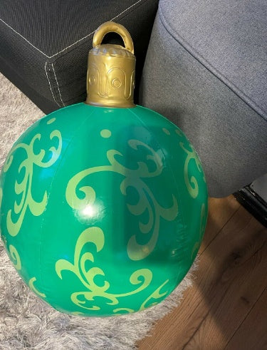 60CM Giant Inflatable Christmas Ornament – PVC Outdoor Decor for Trees and Holiday Fun.
