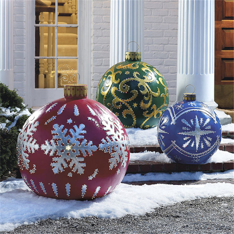 60CM Giant Inflatable Christmas Ornament – PVC Outdoor Decor for Trees and Holiday Fun.