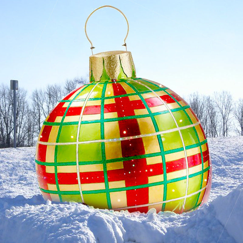 60CM Giant Inflatable Christmas Ornament – PVC Outdoor Decor for Trees and Holiday Fun.
