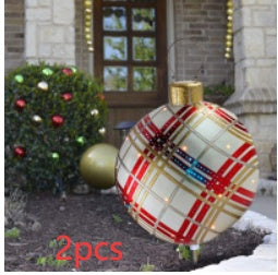 60CM Giant Inflatable Christmas Ornament – PVC Outdoor Decor for Trees and Holiday Fun.
